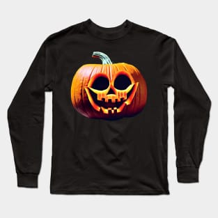 Scary Halloween Pumpkin Art Long Sleeve T-Shirt